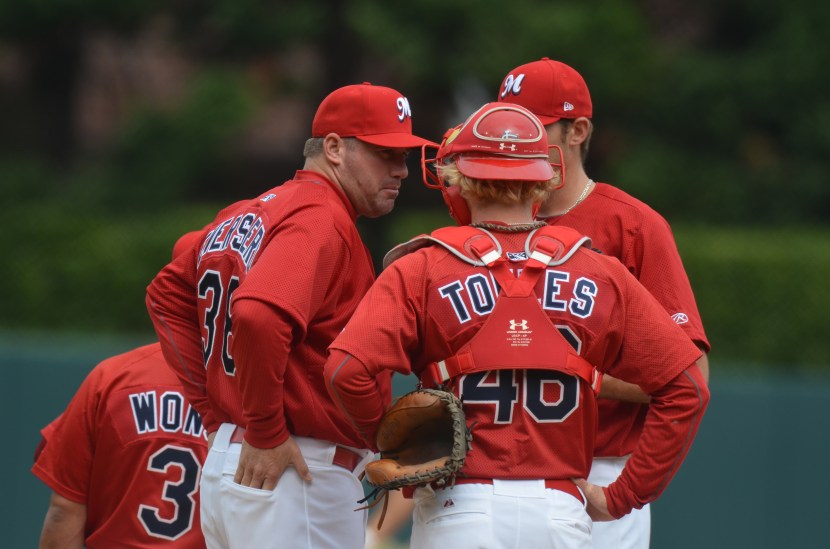 Pitching Coach Bryan Eversgerd visits the mound